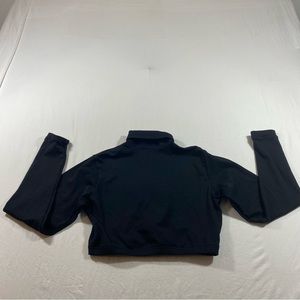 Chasse Dance Top Woman’s adult Large Long Sleeve Black Zipper High Neck Blouse